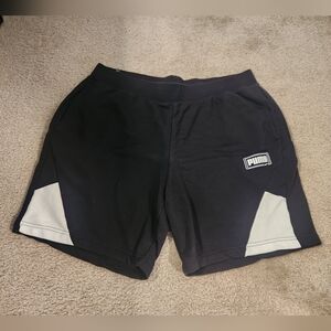 Puma Men's Black and White Shorts